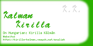 kalman kirilla business card